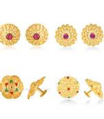 Vighnaharta Allure Charming Alloy Gold Plated Stud Earring Combo set For Women and Girls