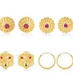 Vighnaharta Allure Charming Alloy Gold Plated Stud Earring Combo set For Women and Girls
