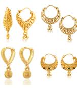 Vighnaharta Allure Charming Alloy Gold Plated Bali Earring Combo set For Women and Girls