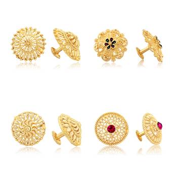 Vighnaharta Allure Charming Alloy Gold Plated Stud Earring Combo set For Women and Girls 1