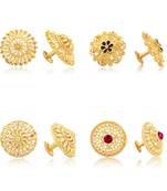 Vighnaharta Allure Charming Alloy Gold Plated Stud Earring Combo set For Women and Girls