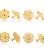 Vighnaharta Sizzling Fancy Alloy Gold Plated Stud Earring Combo set For Women and Girls