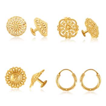 Vighnaharta Sizzling Fancy Alloy Gold Plated Stud Earring Combo set For Women and Girls 1