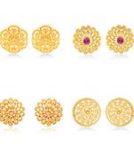 Vighnaharta Sizzling Charming Alloy Gold Plated Stud Earring Combo set For Women and Girls