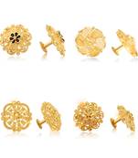 Vighnaharta Sizzling Charming Alloy Gold Plated Stud Earring Combo set For Women and Girls