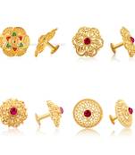 Vighnaharta Sizzling Charming Alloy Gold Plated Stud Earring Combo set For Women and Girls