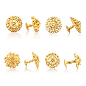 Vighnaharta Allure Graceful Alloy Gold Plated Stud Earring Combo set For Women and Girls 1