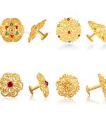 Vighnaharta Allure Graceful Alloy Gold Plated Stud Earring Combo set For Women and Girls