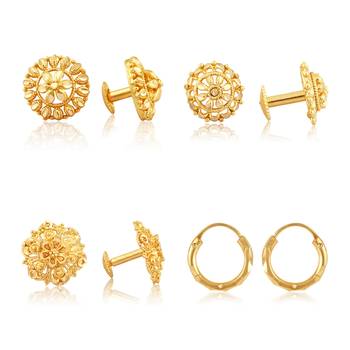 Vighnaharta Allure Graceful Alloy Gold Plated Stud Earring Combo set For Women and Girls 1