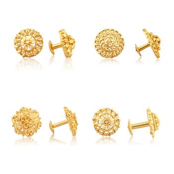 Vighnaharta Allure Graceful Alloy Gold Plated Stud Earring Combo set For Women and Girls 1