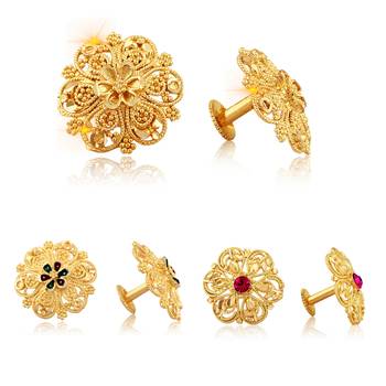 Sizzling Graceful Alloy Gold Plated Stud Earring Combo set For Women and Girls 1