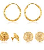 Sizzling Graceful Alloy Gold Plated Stud and Bali Earring Combo set For Women and Girls