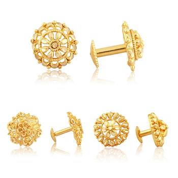 Sizzling Graceful Alloy Gold Plated Stud Earring Combo set For Women and Girls 1