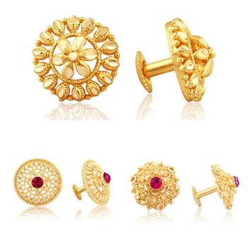Twinkling Charming Alloy Gold Plated Stud Earring Combo set For Women and Girls 1