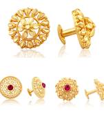 Twinkling Charming Alloy Gold Plated Stud Earring Combo set For Women and Girls