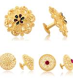 Twinkling Charming Alloy Gold Plated Stud Earring Combo set For Women and Girls
