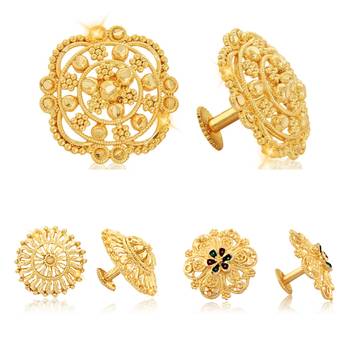Twinkling Charming Alloy Gold Plated Stud Earring Combo set For Women and Girls 1