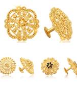 Twinkling Charming Alloy Gold Plated Stud Earring Combo set For Women and Girls