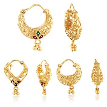 Sizzling Charming Alloy Gold Plated Stud  and Chandbali Earring Combo set For Women and Girls 1