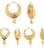 Sizzling Charming Alloy Gold Plated Stud  and Chandbali Earring Combo set For Women and Girls