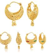Allure Charming Alloy Gold Plated Stud and Chandbali Earring Combo set For Women and Girls