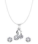 Vighnaharta Valentine Gifts  Solitaire Pendant Silver Plated Designer with Chain for Girls and Women