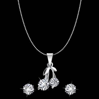 Vighnaharta Valentine Gifts  Solitaire Pendant Silver Plated Designer with Chain for Girls and Women 3