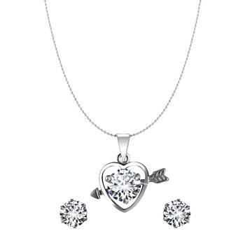 Vighnaharta Glamour Fashion Jewellery Solitaire Pendant set for Girls and Women 1