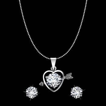 Vighnaharta Glamour Fashion Jewellery Solitaire Pendant set for Girls and Women 3