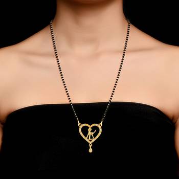 Vighnaharta Latest American Diamond (CZ) Studded Gold Plated Mangalsutra Tanmaniya for Women 2