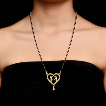 Vighnaharta Latest American Diamond (CZ) Studded Gold Plated Mangalsutra Tanmaniya for Women 2