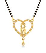 Vighnaharta Latest American Diamond (CZ) Studded Gold Plated Mangalsutra Tanmaniya for Women