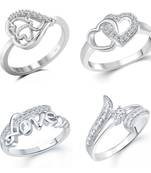 Vighnaharta Sizzling Graceful Rings Rhodium Plated For women and Girls