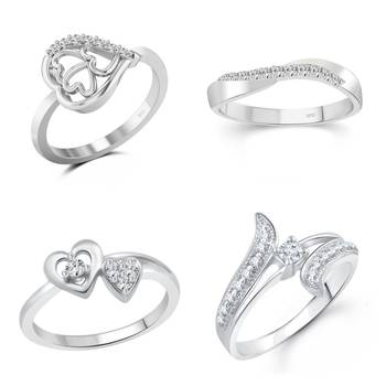 Vighnaharta Twinkling Charming Rings Rhodium Plated For women and Girls 1