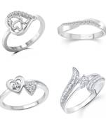 Vighnaharta Twinkling Charming Rings Rhodium Plated For women and Girls