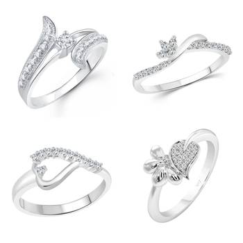 Vighnaharta Sizzling Charming Rings Rhodium Plated For women and Girls 1