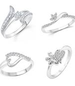Vighnaharta Sizzling Charming Rings Rhodium Plated For women and Girls
