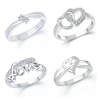 Vighnaharta Sizzling Fancy Rings Rhodium Plated For women and Girls 1