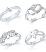 Vighnaharta Sizzling Fancy Rings Rhodium Plated For women and Girls