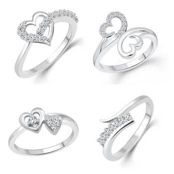 Vighnaharta Allure Graceful Rings Rhodium Plated For women and Girls 1