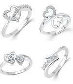 Vighnaharta Allure Graceful Rings Rhodium Plated For women and Girls