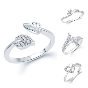 Vighnaharta Allure Chunky Rings Rhodium Plated For women and Girls 1