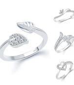 Vighnaharta Allure Chunky Rings Rhodium Plated For women and Girls