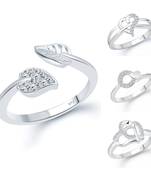 Vighnaharta Allure Bejeweled Rings Rhodium Plated For women and Girls