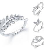 Vighnaharta Allure Bejeweled Rings Rhodium Plated For women and Girls