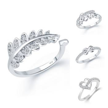 Vighnaharta Twinkling Charming Rings Rhodium Plated For women and Girls 1