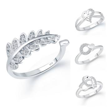 Vighnaharta Sizzling Bejeweled Rings Rhodium Plated For women and Girls 1