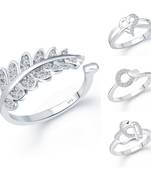 Vighnaharta Sizzling Bejeweled Rings Rhodium Plated For women and Girls