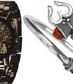 sporty design watch and kadaa(bracelet) combo for mens