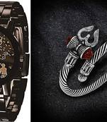 sporty design watch and kadaa(bracelet) combo for mens